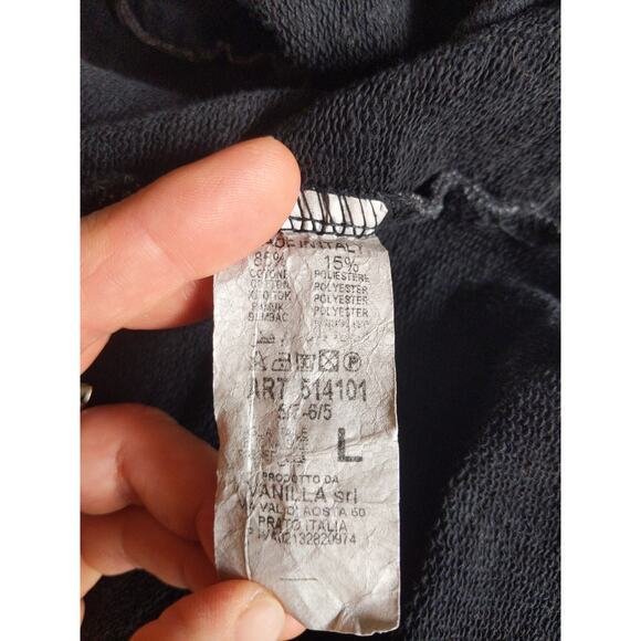 Italian Made Moto Jacket Gray Asymmetric Zip Raw Edge Draped Avant Garde Large - Picture 6 of 8